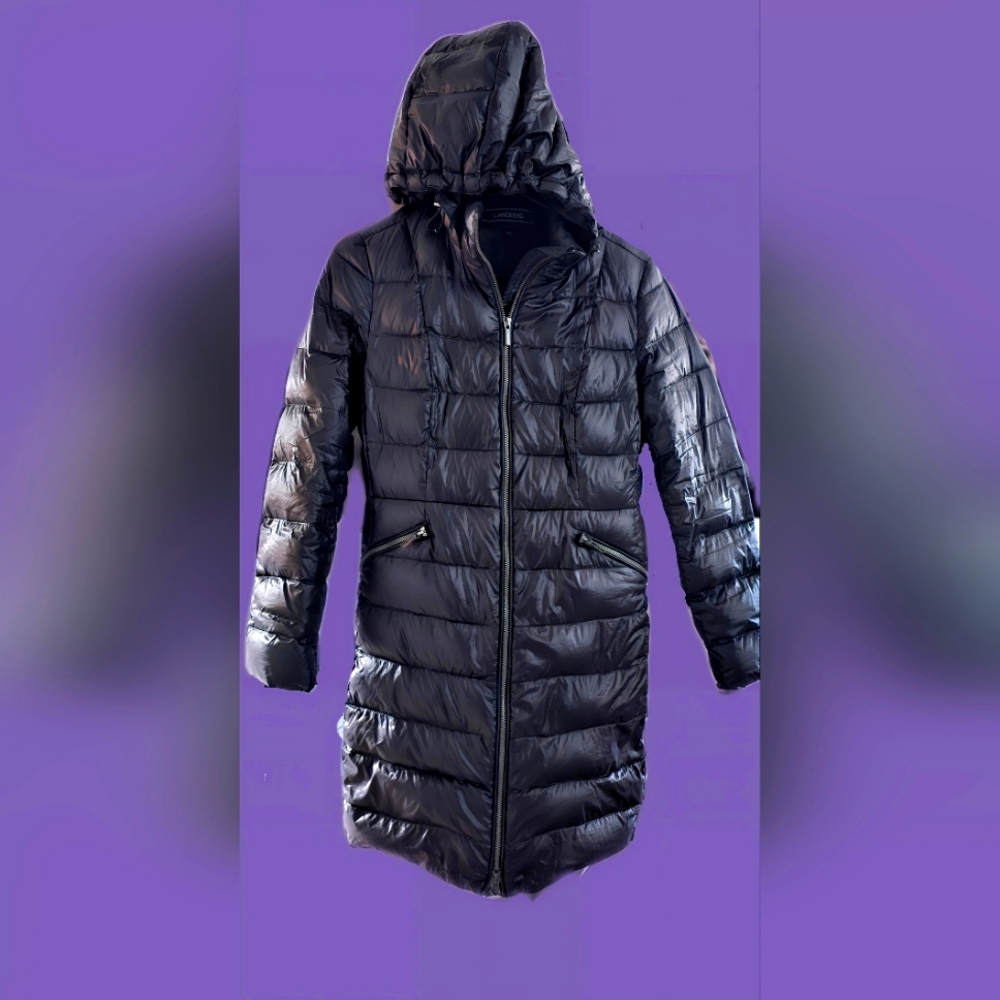 Lands End black puffer jacket lightweight packable